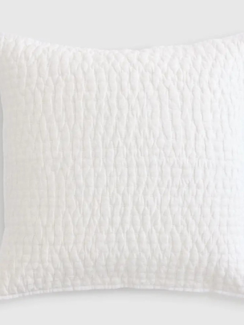 Quince European Linen Cotton Stitch Quilted Euro (26x26) Sham - White
